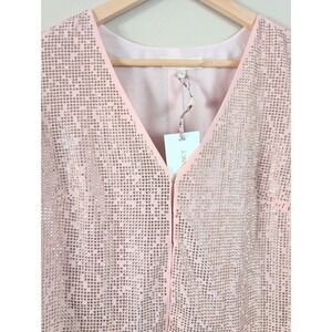 Love Shack Fancy Daliana Sequin Cropped Jacket Evening Formal Glam Women XS $595